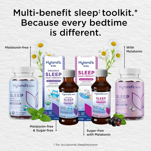 Vista 7 de Hyland's Líquido Orgánico para Dormir Tranquilo e Inmunidad sin Melatonina para Niños, Sin Azúcar con Magnesio, Vitamina D, Zinc y Saúco, Promueve