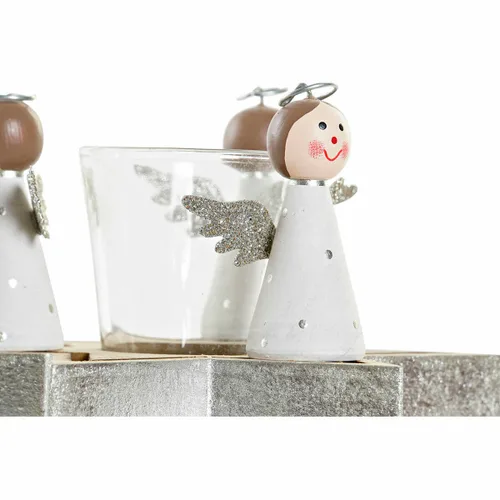 Vista 4 de Portavelas Navideño DKD Home Decor Cristal Madera (17 x 17 x 9 cm)