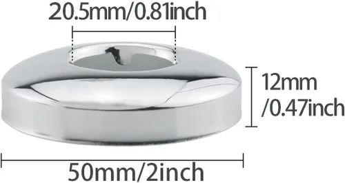 Vista 2 de Brida de brazo de ducha ITROLLE 2 piezas de 2 pulgadas de arco redondo cromado de acero inoxidable para cabezal de ducha para la mayoría