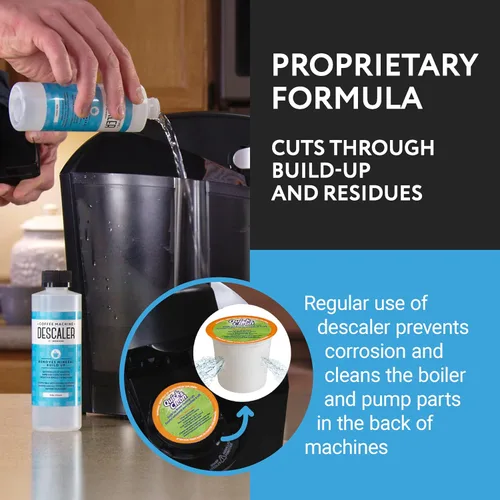 Vista 5 de IMPRESA Paquete de descalcificador y limpieza para máquina de café, compatible con cafeteras Keurig K-Duo y K-Cup, solución de descalcificación de 8