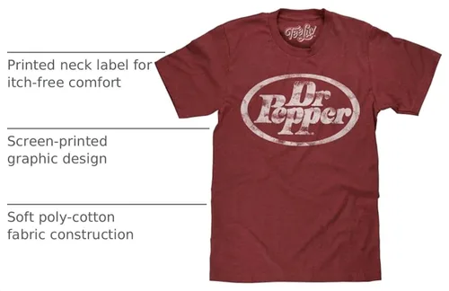 Vista 4 de Tee Luv Camiseta con logo Faded Dr Pepper Soda para hombre