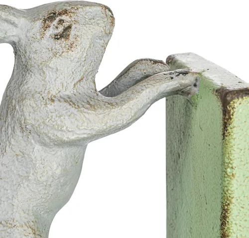 Vista 6 de Creative Co-Op Sujetalibros decorativos de metal fundido de 2 tonos, verde y gris, juego de 2
