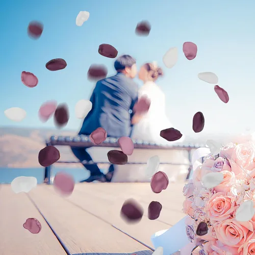 Vista 6 de 200 pétalos de rosa de seda para bodas, decoración de bodas, decoración de bodas, pétalos artificiales para propuestas, decoraciones románticas