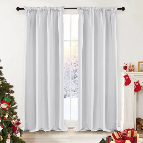 Vista 149 de Deconovo Cortinas opacas, aislamiento térmico, dobladillo para barra, reducción de ruido, certificado Oeko-TEX, cortinas de oscurecimiento