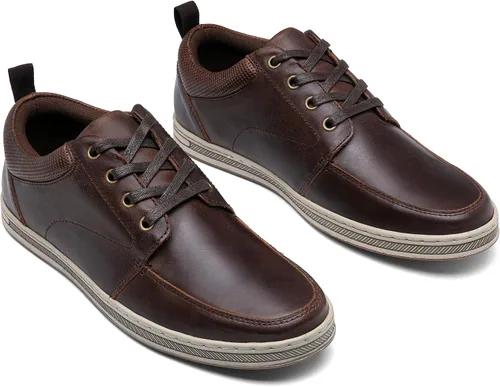 Vista 6 de Jousen Men's Leather Fashion Sneakers Retro Dress Business Casual Shoes for Men