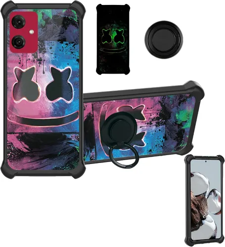 Vista 66 de Aroepurt Funda compatible con Nothing Phone 2a Phone Case Cover [PC duro + silicona suave] [soporte de anillo] [efecto luminoso] YGH-BQ
