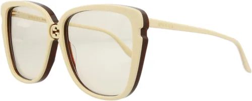 Vista 2 de Gucci GG0709S IVORYYELLOW 6314150 - Lentes de sol para mujer