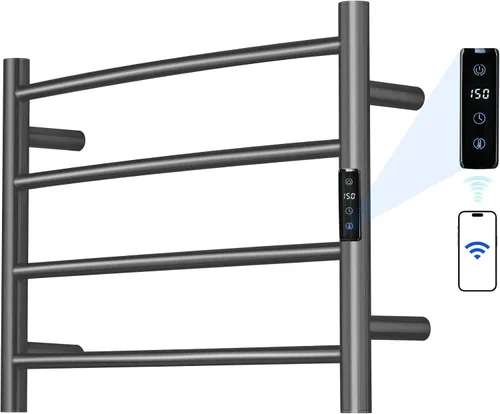 Vista 39 de Toallero Eléctrico con Control de Voz para Alexa y Google Home, TUYA - Calentador de Toallas de Baño Montado en la Pared, Enchufable