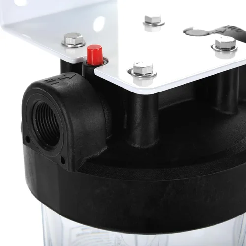 Vista 2 de Well Water - Sistema de filtración completo de sedimentos y óxido para toda la casa con filtro lavable plisado, carcasa transparente con puertos