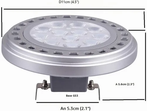 Vista 2 de QLEE Bombilla LED AR111 reflector G53 Spot Light 15W 30 ° Beam ángulo de visión blanco cálido 3000 k SMD 15LEDs AC DC 12V Spotlight Track Light