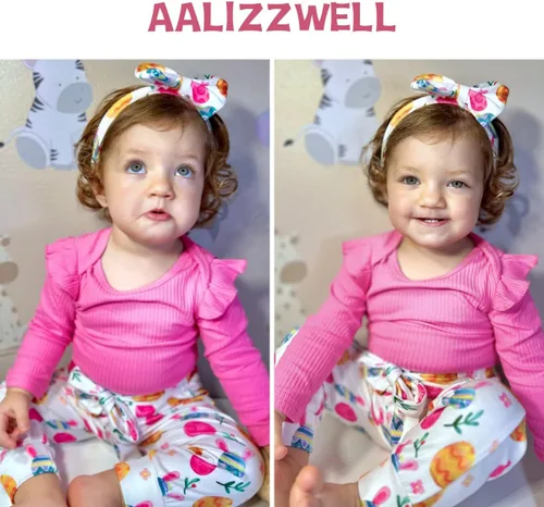 Vista 77 de Aalizzwell Conjunto de mameluco acanalado para bebé recién nacido prematuro para otoño e invierno