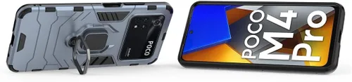 Vista 2 de MaiJin Compatible con funda Xiaomi Mi Poco M4 Pro 4G, soporte de anillo de metal a prueba de golpes (funciona con soporte magnético para automóvil)