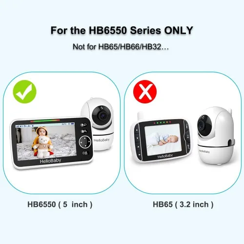 Vista 2 de HelloBaby Monitor HB6550 2025 solo - Monitor de repuesto HB6550 Cámara 6550, pantalla de 5 pulgadas, unidad parental, pantalla de reemplazo HB6550