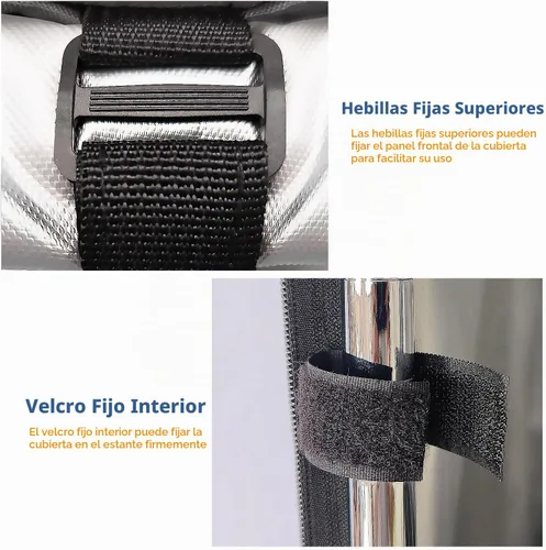 Vista 8 de Cubierta de Estante de Almacenamiento, Para Exteriores Extra Resistente 600D 30''An x 14''Pr x 62''Al, Cubiertas de Estante Impermeables y a Prueba