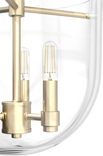 Vista 5 de Hunter - Sacha Alturas Gold de 3 luces, luz empotrada de tamaño mediano, regulable, estilo moderno, en forma de urna, para dormitorios, cocinas