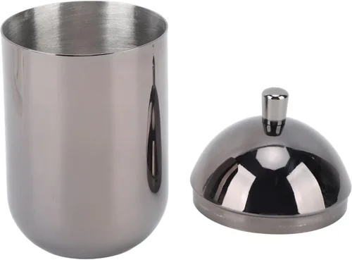 Vista 3 de Soportes para hisopos de algodón de acero inoxidable, tarro de almacenamiento de bolas de algodón cosmético, duradero, multiusos, a prueba de polvo