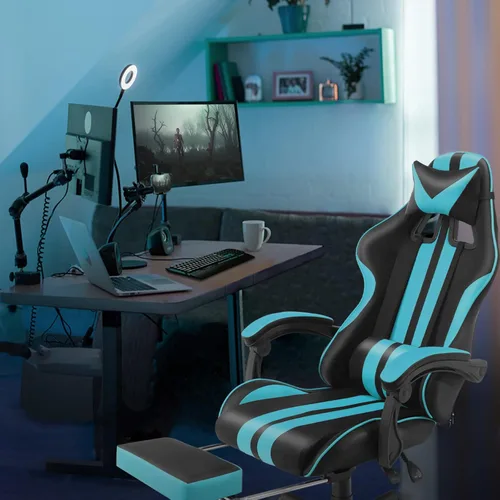 Vista 2 de Silla ergonómica de juego Miami Blue para adultos y adolescentes