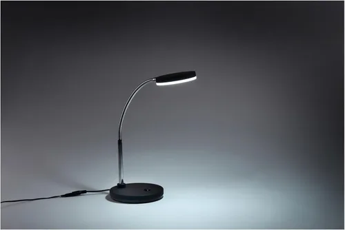 Vista 7 de Bostitch Lámpara de escritorio LED de cuello de cisne de metal, sin parpadeo, cabeza ajustable (VLED1800BK), color negro