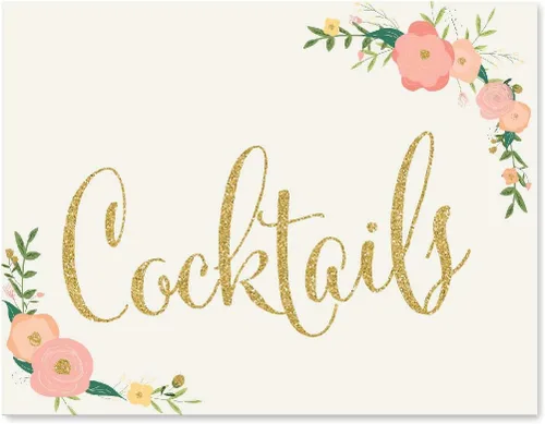 Vista 61 de Andaz Press Letreros de fiesta de boda, purpurina dorada sintética con flores florales de coral melocotón, 8.5 x 11 pulgadas, resalta tu versículo