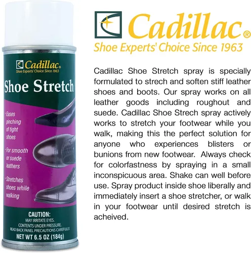Vista 3 de Cadillac Spray elástico para zapatos, estirador y suavizante profesional para botas y zapatos para mujeres y hombres, cuero elástico, gamuza, nobuck