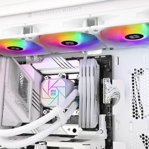 Vista 7 de Thermalright Aqua Elite 240 - Enfriador líquido de CPU V3, tamaño de fila de enfriamiento 240, 2 ventiladores PWM de 4.724 in, rodamientos S-FDB
