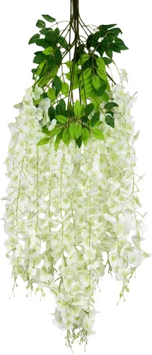 Vista 50 de Paquete de 5 guirnaldas de flores colgantes de glicina rosa, enredaderas de flores artificiales de 3.77 pies, glicinia falsa, guirnalda colgante