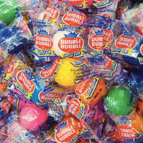 Vista 3 de Dubble Bubble - Gumballs de goma de mascar recubierta de caramelo de una pulgada envuelta individualmente a granel (2 libras)