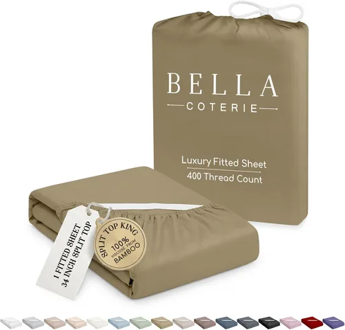 Vista 27 de Bella Coterie - Sábana bajera ajustable de viscosa de bambú de lujo, tamaño individual, 100% cultivada orgánicamente, ultrasuave, refrescante