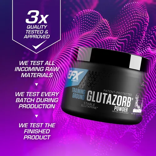 Vista 5 de EFX Sports Training Ground Glutazorb Powder Suplemento de glutamina altamente concentrado, pH correcto, digestión y apoyo inmunológico, 66