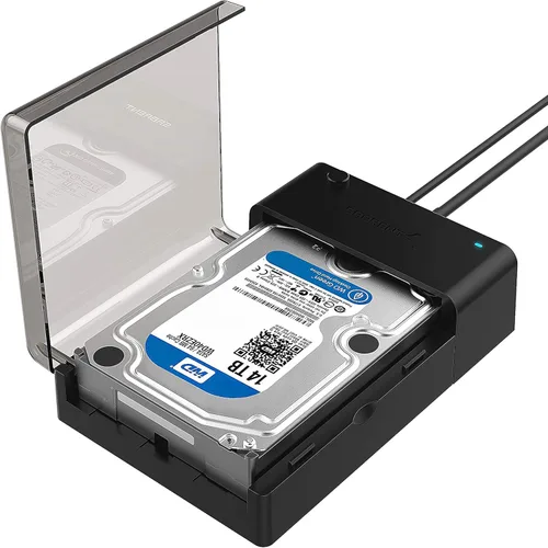 Vista 9 de SABRENT Lay Flat NVMe y SATA HDD/SSD Dock, USB-C 10Gbps (DS-UFNC)