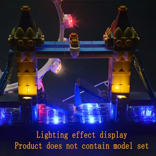 Vista 7 de GEAMENT Kit de luces de versión mejorada para arquitectura London Skyline Collection compatible con el modelo de ladrillos de construcción Lego