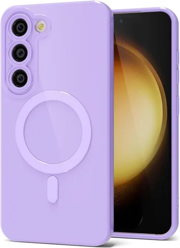Vista 113 de Svanove Funda magnética de silicona para Samsung Galaxy S22, compatible con Magsafe, bonita funda para mujer, goma de gelatina brillante delgada