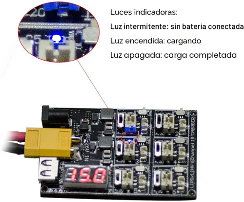 Vista 5 de AKK 1S LiPo LiHV Tablero de carga de batería Micro JST 1.25 y JST-PH 2.0 2-6S Entrada LiPo Batería Drone Cargador para Blade Inductrix Tiny Whoop
