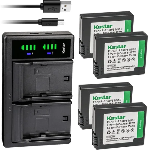 Vista 7 de Kastar NP-FF50 LTD2 - Cargador de batería USB compatible con Sony DCR-PC106, DCR-PC106E, DCR-PC107, DCR-PC107E, DCR-IP1, DCR-IP1E, DCR-IP200K