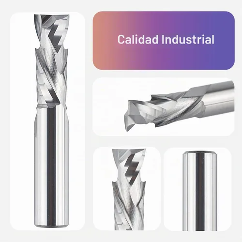Vista 3 de SpeTool Broca de compresión de 1/2 pulgada de diámetro de corte largo CNC de carburo sólido para carpintería y grabado