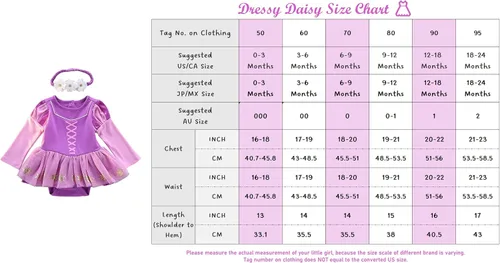 Vista 6 de Dressy Daisy Mameluco de princesa para disfraz de Halloween, cumpleaños, traje con diadema para bebé niña