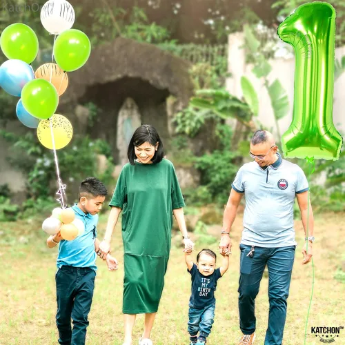 Vista 773 de KatchOn Globo negro del número 1 de 40 pulgadas, globo de feliz cumpleaños Large Mylar Number One Balloon for 1st Birthday Decorations, Foil