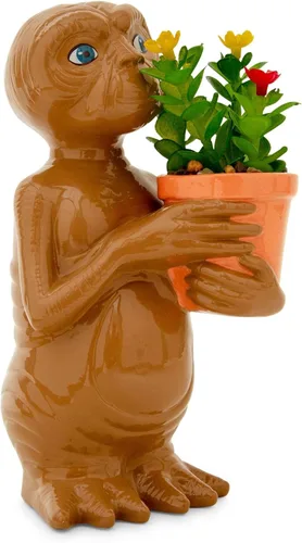 Vista 2 de Silver Buffalo E.T. The Extra-Terrestrial - Maceta de cerámica de 7 pulgadas con suculentas artificiales, bonita maceta, plantas