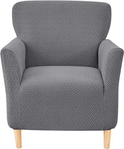 Vista 22 de CRFATOP - Funda elástica para sillón de mediados de siglo moderno de 1 pieza, fundas de silla de acento de jacquard con brazos, fundas de silla