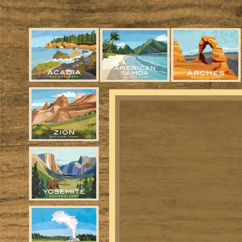 Vista 6 de Map Your Travels National Park Travel Quest - Póster de mapa para rascar Incluye herramienta para rascar (16 x 28 pulgadas) ACTUALIZADO OTOÑO 2024