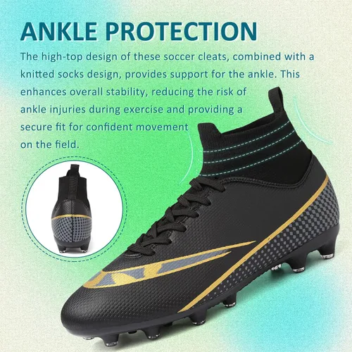 Vista 4 de Tacos de fútbol para hombre y mujer, zapatos de fútbol para interiores y exteriores, para niño grande AG TF