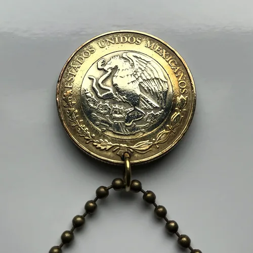 Vista 4 de 2021 México 10 Pesos moneda colgante azteca sol calendario piedra del sol piedra del sol escultura Méxica Tonatiuh Tlaltecuhtli Yohualtecuhtli