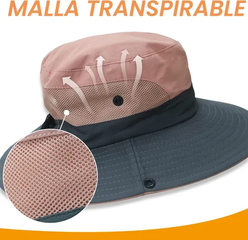 Vista 5 de PFFY Sun Beach Hats for Women Men UV Protection Wide Brim Foldable Fishing Sun Bucket Hat Outdoor Essentials