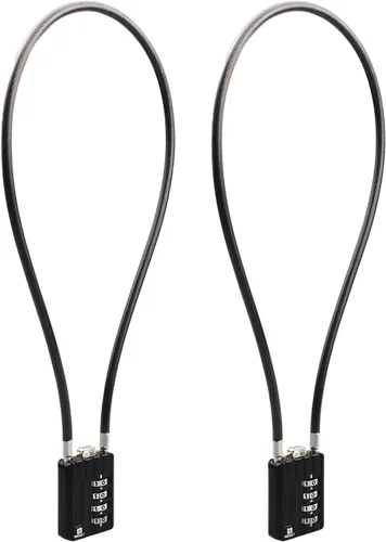 Vista 17 de RESET-201 (1 Pack) Candado de combinación de 4 dígitos con cable flexible de 7.1 pulgadas (18 cm), cerradura larga, cerradura de cable para viajes