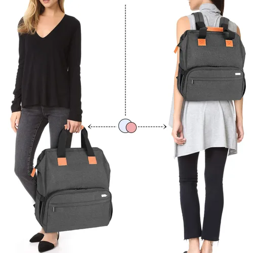 Vista 7 de LUXJA - Mochila de almacenamiento para extractor de leche y portátil, color negro 2 formas de uso, se adapta a la mayoría de los extractores
