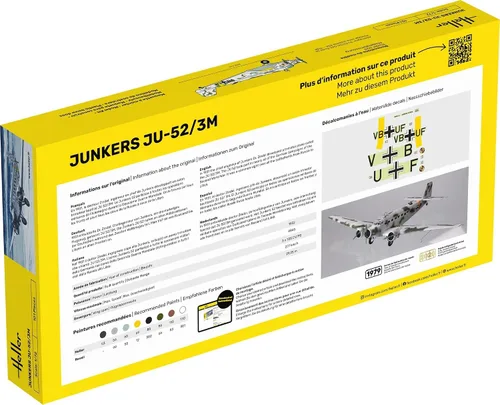 Vista 2 de Kit de construcción de modelo de avión Heller Junkers JU 52/3M