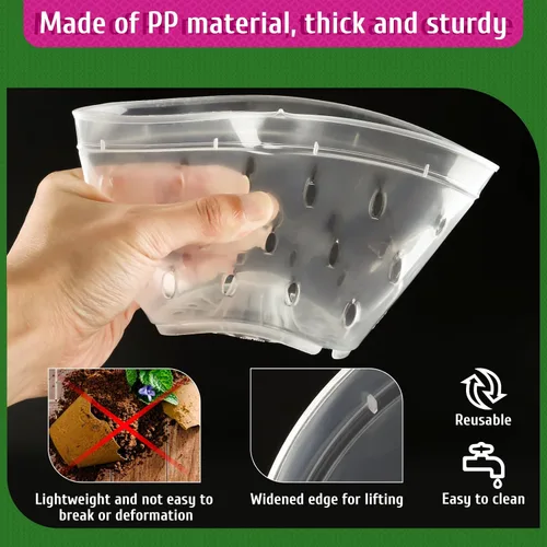 Vista 2 de Maceta para Orquídeas, Paquete de 6 Macetas para Orquídeas con Agujeros, Maceteros de Flores de Plástico Transparente de 5.5 Pulgadas