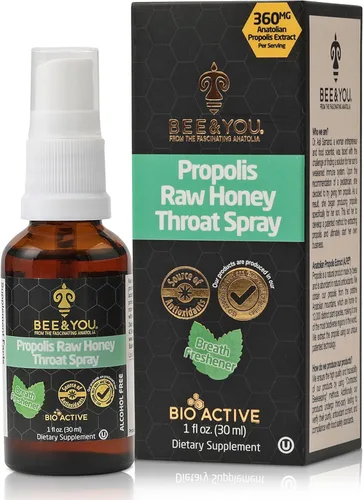 Vista 9 de Bee and You Propolis Ginger Raw Honey Spray calmante para la garganta, ultra puro, suplemento de apoyo inmunológico, salud bucal, antioxidantes