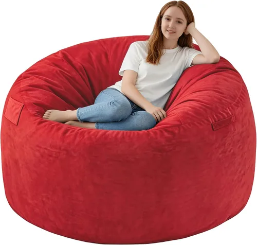 Vista 77 de Silla de Puf de 2 pies, Sillas de Puf Cómodas con Relleno de Espuma Viscoelástica, Sofá de Puf Esponjoso con Cubierta de Terciopelo Holandés, Sillas