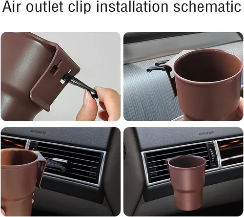 Vista 7 de Portavasos Colgante para Parabrisas/Ventanas de Coche, Organizador Multifuncional de Portavasos para Coche/Cesto de Basura, Portavasos Universal
